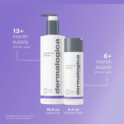 Dermalogica Ultracalming Cleanser, Gentle Face Wash for Sensitive Skin - Calms and Cools Redness and Discomfort, PH balanced, Non- Foaming, Gel Cream Type, 16.9 Fl Oz