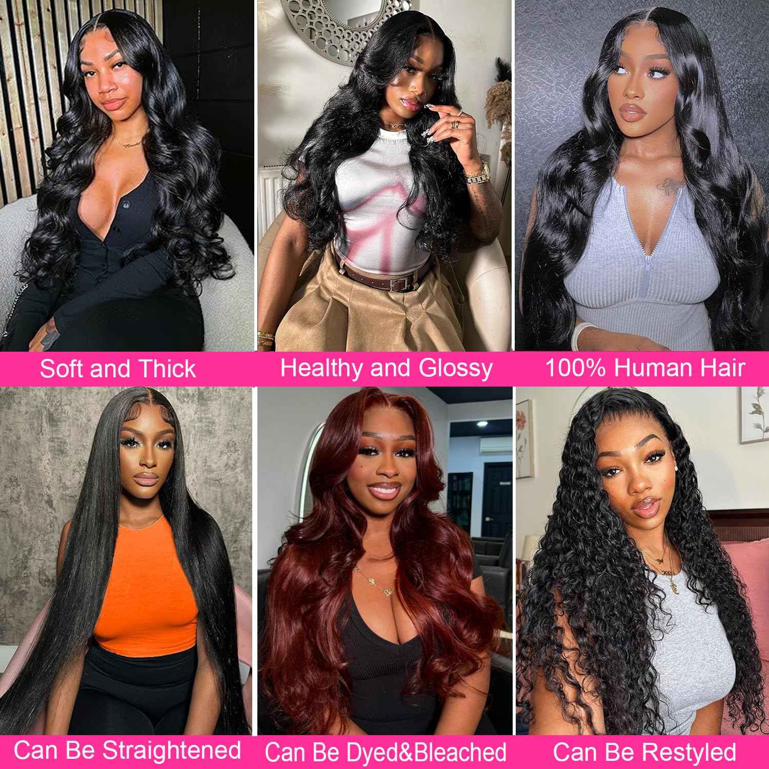 16A Human Hair Bundles 12 14 16 Inch Body Wave 300g Unprocessed Brazilian Virgin Hair 3 Bundles Deals Human Hair Extensions Quick Weave Human Hair Natural Black Color