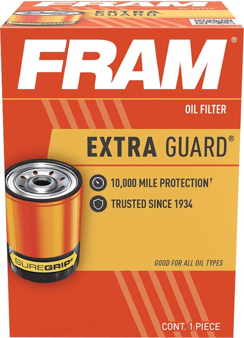 FRAM Extra Guard PH6607, 10K Mile Change Interval Spin-On Oil Filter, black (Pack of 2)