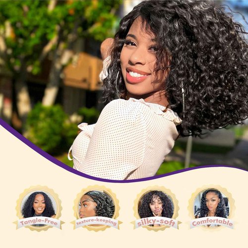 CindiRiver Curly Clip in Hair Extensions,Real Human Hair Water Wave Clip in Hair Extensions for Women,Remy Human Curly Clip ins Human Hair 8 Pcs with 20 Clips,24 inch