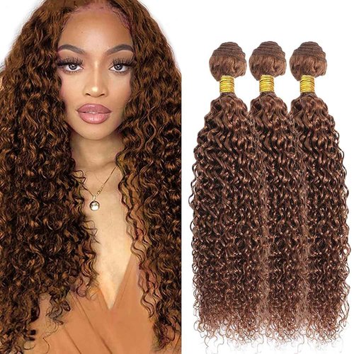 Condescension Human Hair Bundles 22 24 26 Inch Blonde Light Brown Jerry Curly Bundles Human Hair Unprocessed Brazilian Virgin Quick Weave Hair for Black Women