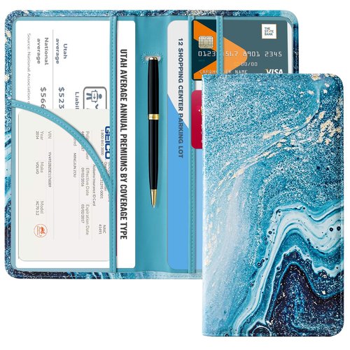 CoBak Car Registration and Insurance Holder - Vehicle Glove Box Car Organizer,Auto Truck Comparment Accessories Case with Magnetic Closure for Driver License,Cards