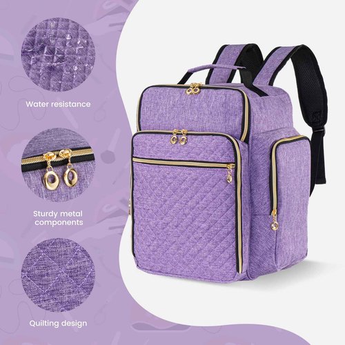 Hautton Nail Polish Organizer Holds 126 Bottles & Nail Lamp, Extra Large Nail Kit Supplies Storage Bag with 3 individual drawers, Portable Nail Organizers Travel Case for Manicurist -Purple