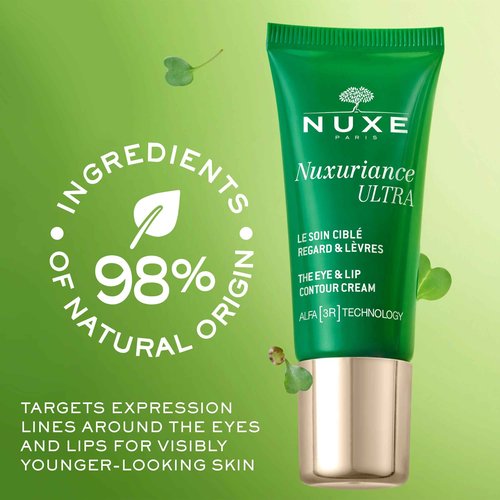 Nuxe Nuxuriance Ultra Eye & Lip Contour Cream with Hyaluronic Acid and ALFA 3R Technology, Firming, Anti-Aging Treatment, 0.51 fl oz