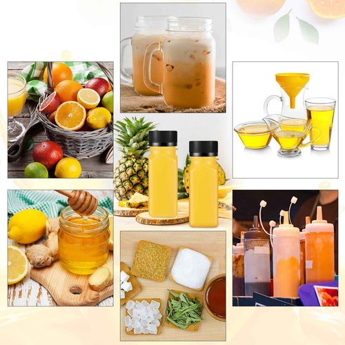 Sliner 350 Pcs 2oz Clear Plastic Bottles Mini Juice Bottle with Screw Lid Small Empty Reusable Liquid Vial Freezer Beverage Container Leak Proof for Juice Milk Water