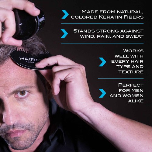 HAIRATIN Building Fibers for Thinning Hair, Dark Brown, 28G - Achieve Fuller, Natural Looking Results, Instantly Conceals Hair Loss in 10 Seconds, Thickener & Bald Spot Cover Up for Men & Women