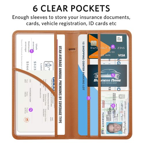 CoBak Car Registration and Insurance Holder - Vehicle Glove Box Car Organizer,Auto Truck Comparment Accessories Case with Magnetic Closure for Driver License,Cards