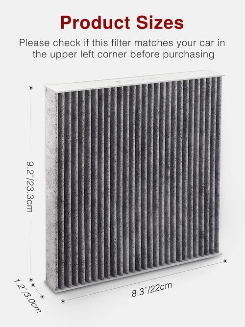 Puroma Cabin Air Filter with Activated Carbon, Replacement for CP134, CF10134, Honda & Acura, Civic, CR-V, Odyssey, CSX, ILX, MDX, RDX, AT134 (3 pc)