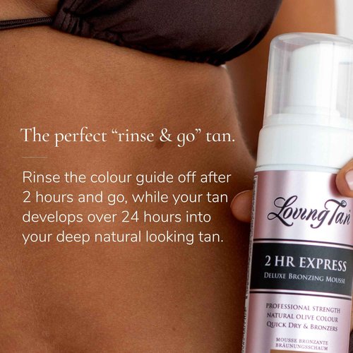 Loving Tan 2 HR Express Self Tanning Mousse, Ultra Dark - Streak Free, Natural, Professional Quality - 5+ Sunless Self Tanner Applications per Bottle, Cruelty Free, Naturally Derived DHA - 6.7 FL Oz