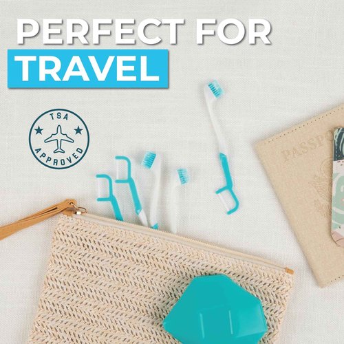 Brushee - The Evolution of Oral Care | 4-in-1 Tool (Paste + Brush + Floss + Pick) | Individually Wrapped | Disposable | Prepasted Travel Toothbrushes | Small Adult Toothbrush - (120-Pack)