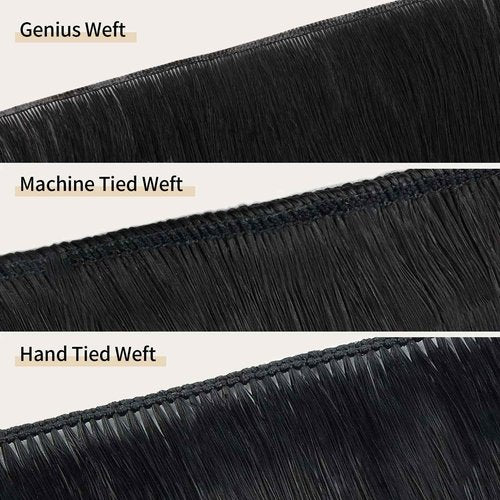 ABH AMAZINGBEAUTY HAIR Genius Weft Hair Extensions Human Hair Sew in Hair Extensions Real Human Hair Weft Extensions Hand Tied Virgin Hair 50G, #P8/60 Ash Brown Highlighted Platinum Blonde 20 Inch