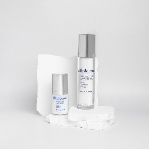 Trilipiderm Protective Day Crème, Broad Spectrum SPF 30 – Lightweight, Fast-Absorbing Moisturizing Sunscreen Protects while helps boost collagen and fight free radical damage