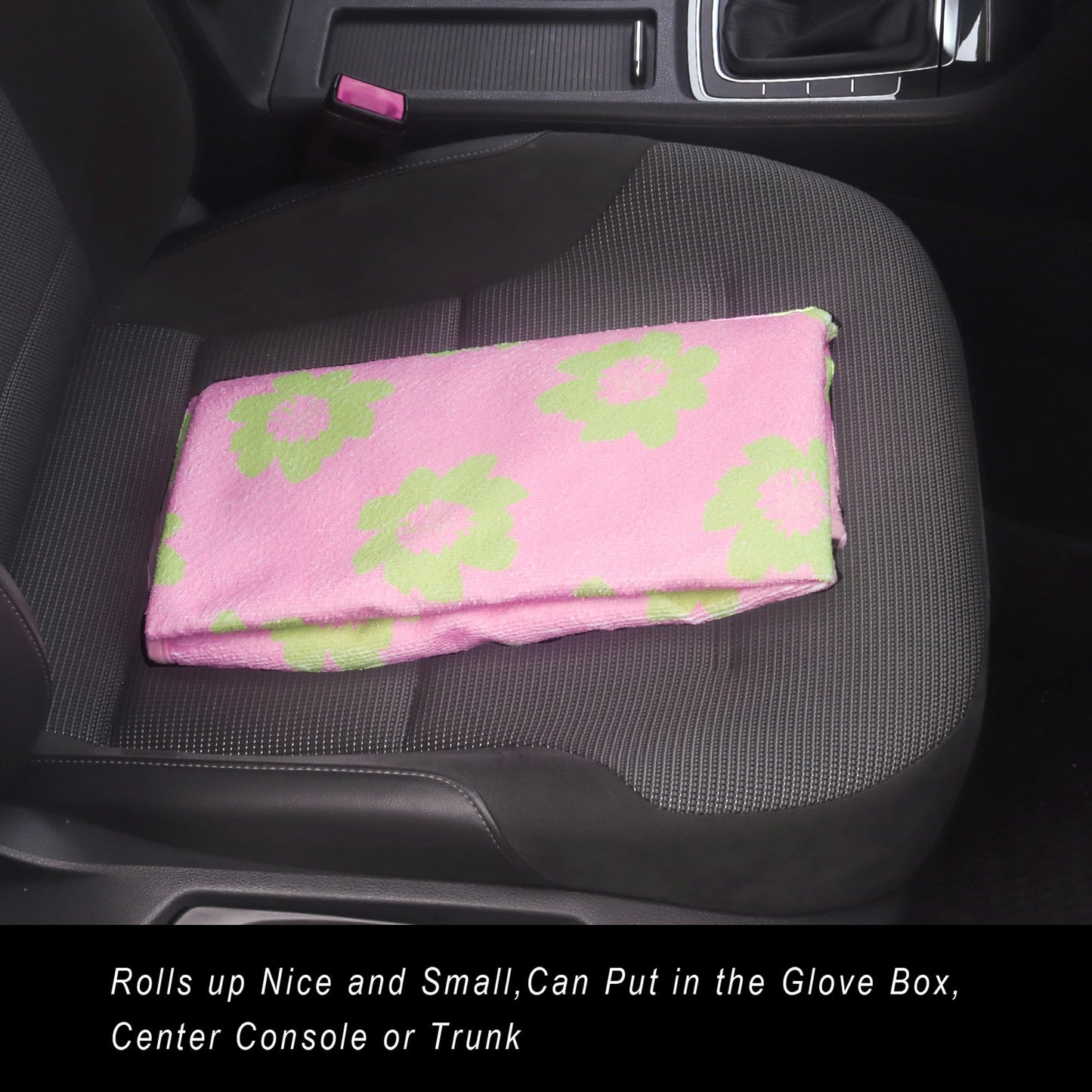 LoyaGour Car Seat Cover Protector Front Seats,for Gym Workout,Running,Swimming,Beach and Hiking,Waterproof Sweat Towel Bucket Seat Covers for Cars SUV Trucks (Flower and Pink, 1Pcs)