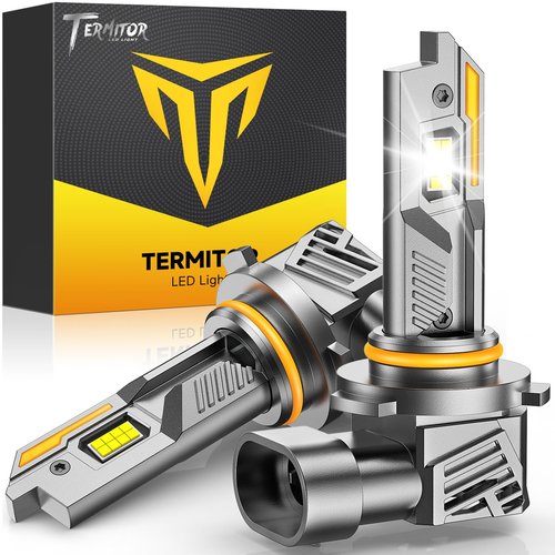 Termitor 9012/HIR2 Light Bulbs, 40000LM 900% Super Bright, 60000+ Hours Life Service, 6500K Cool White, 1:1 Mini Size Wireless Halogen Replacement, Plug & Play, Pack of 2