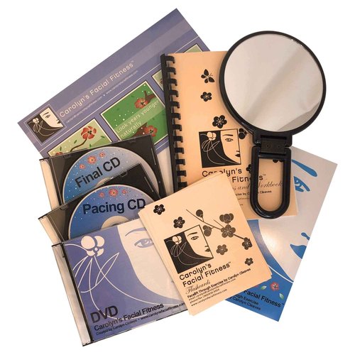 Facial Exercises by Carolyn's Facial Fitness - Full Kit with DVD Basic 28 Exercises Elegant and Balanced Look to Your face and Neck