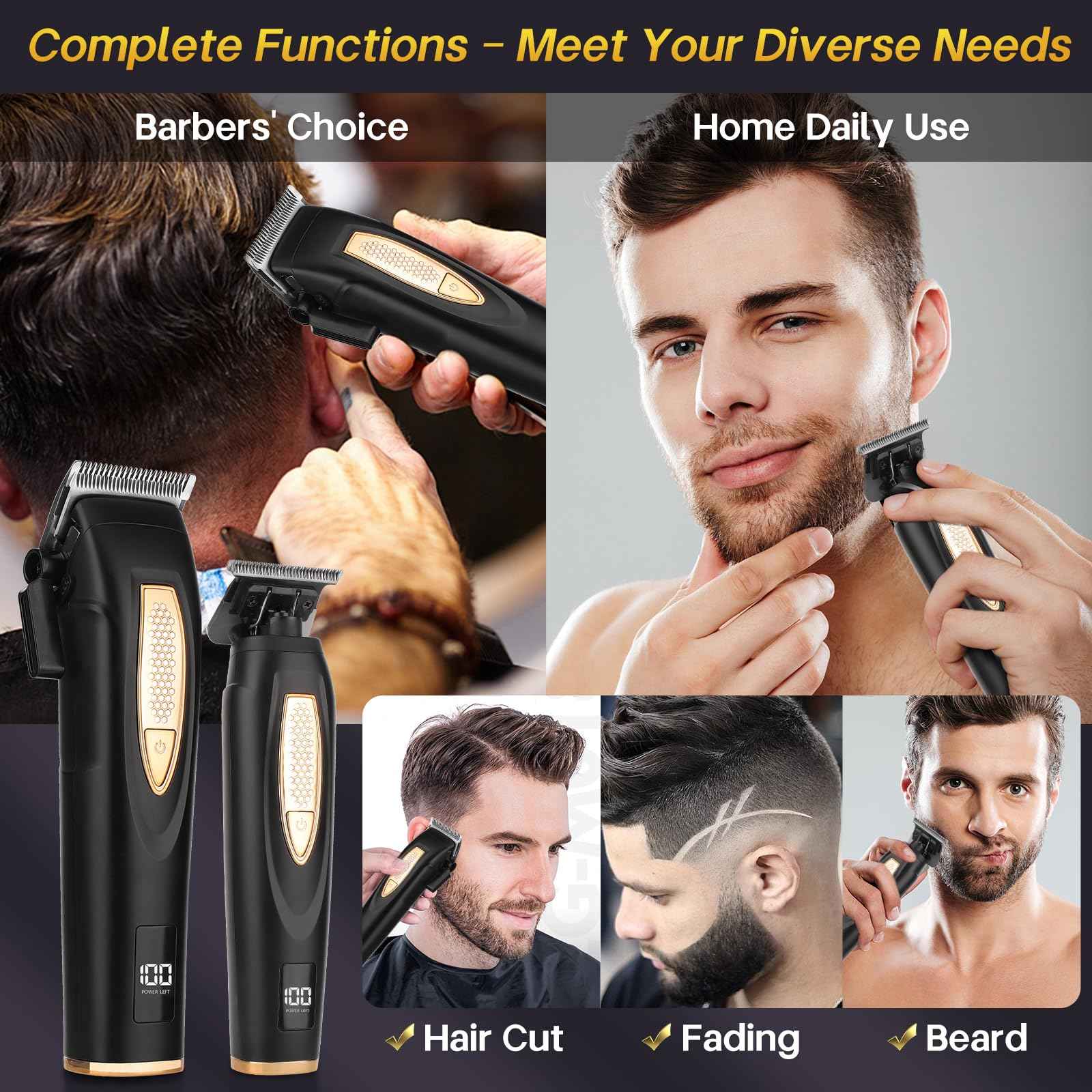 GSKY Mens Hair Clipper, Hair Cutting Kit, Beard Trimmer for Men, Foil Shavers, Hair Trimmer Barber Clippers Set, Mens Clippers and Grooming Set, Barber Trimmers Professional, Beard Shaver for Men
