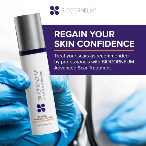 Biocorneum Advanced Scar Treatment with Silishield® & SPF 30 20g – Fast-Drying, Water-Resistant Silicone Scar Gel - Surgeon Recommended Scar Removal for New & Old Scars - Suitable for Children