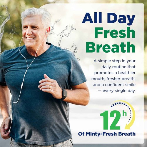 Prevention Daily Care Alcohol-Free Mouthwash, Hydrogen Peroxide Teeth Whitening with Soothing Fresh Mint for Bad Breath Treatment, Fluoride-Free Gum Care Oral Mouth Rince 16 oz 12 Pack