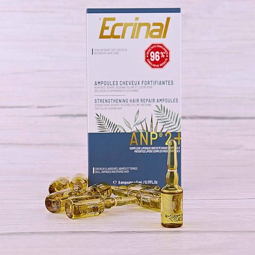 Ecrinal ANP2 Hair Growth Ampoules for Men - Strengthening & Repairing Ampoules - Intensive Hair Care for Thinning, Dull, Damaged Hair - ANP 2+ Complex with Omega 3 | Pack 8