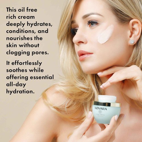 Novara Oil Free Hydrating Cream | High Performing Moisturizer | Hydration for Firm, Radiant, Dewy Skin | Oily Skin | Doctor Recommended | 1.7 Oz