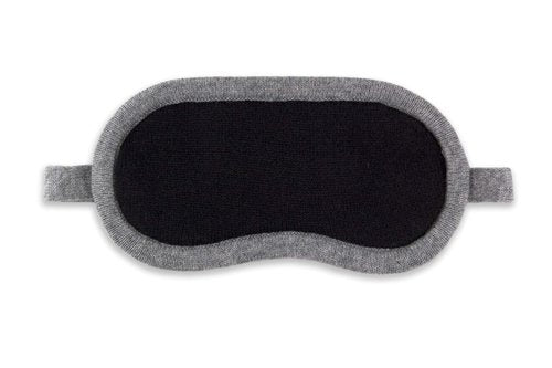Jet&Bo 100% Pure Cashmere Eye Mask Black & Gray in Gift Box