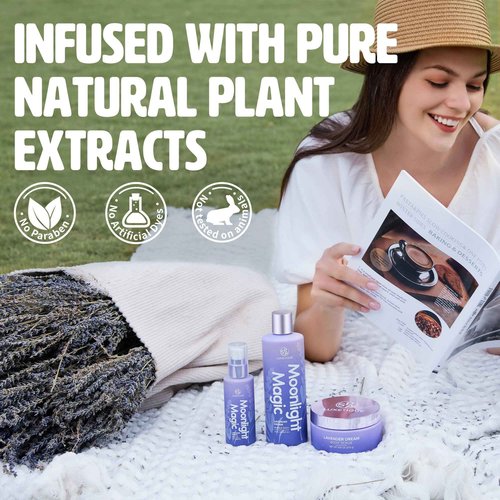 Spa Luxetique 3 Pcs Bath and Body Gift Set for Women - Bubble Bath, Body Scrub, Oil - Travel Home Spa Kit - Birthday Gifts (Lavender)