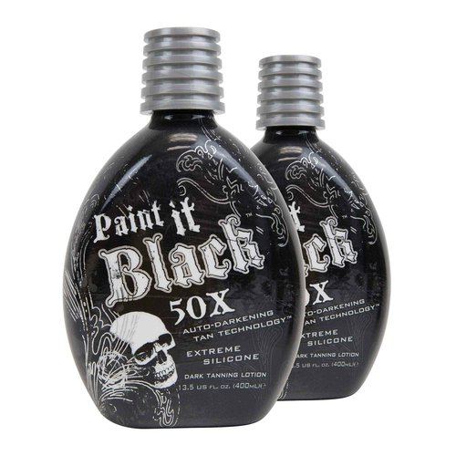 Millennium Tanning Paint It Black 50X - Extreme Dark Tanning Lotion Bronzer Accelerator for Indoor Tanning Beds & Outdoor Sun Tan, 13.5 Ounces (Pack of 2)