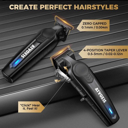 ATVOXIS Hair Clippers for Men Professional, Barber Clippers and Trimmers Set, Cordless Hair Clippers, Hair Cutting Kit, Barber Kit, Haircut Kit, Maquina para Cortar Pelo De Hombre