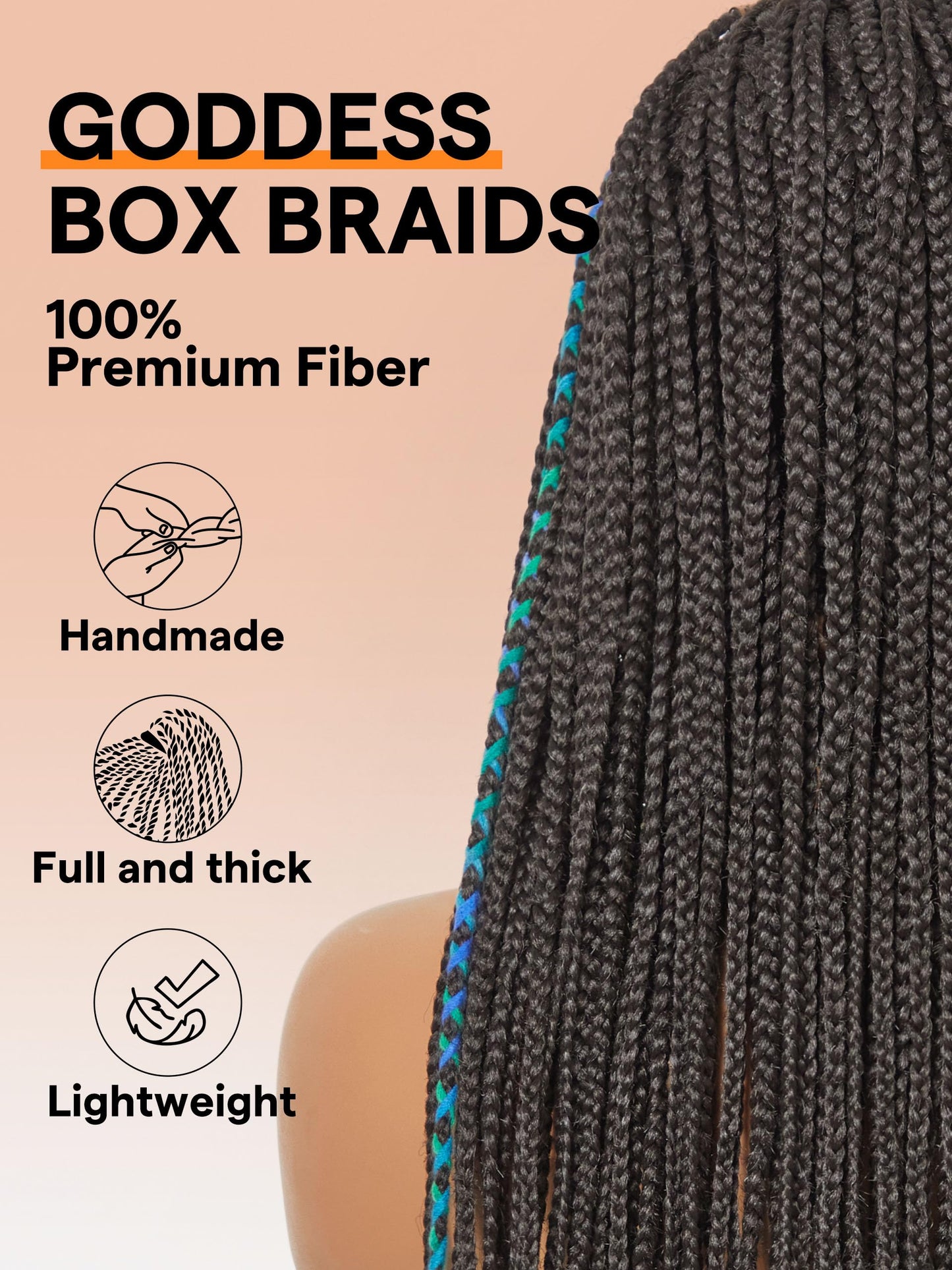 GORGIUS Braided Lace Front Wigs Pre Plucked Knotless Box Braid Wig with Baby Hair Pre Braided Glueless Synthetic Cornrown Wig For Women