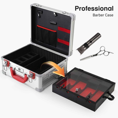 CHUANGJIN Large Barber Carrying Case, Hairdresser Tool Box Organizer Traveling Case, Portable Travel Barber Suitcase for Hair Stylist Pet Groomer Beauty Salon Makeup Artist