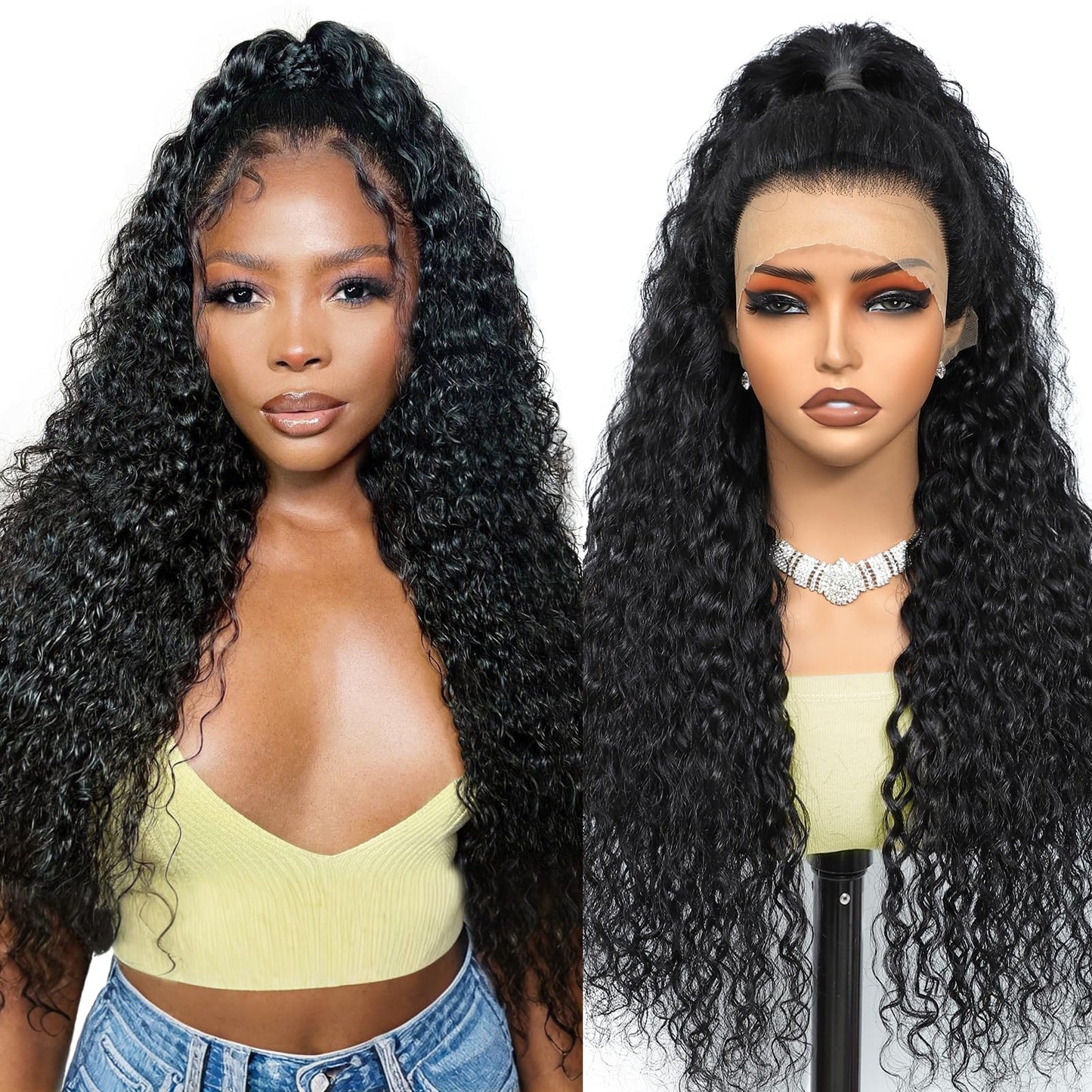 13x4 Glueless Lace Front Wet and Wavy Human Hair 233