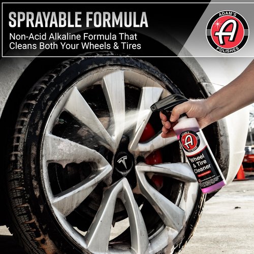 Adam's Polishes Wheel & Tire Cleaner 16oz - Professional All in One Car Wash Wheel Well Cleaning Spray for Car Detailing | Safe On Most Rim Finishes