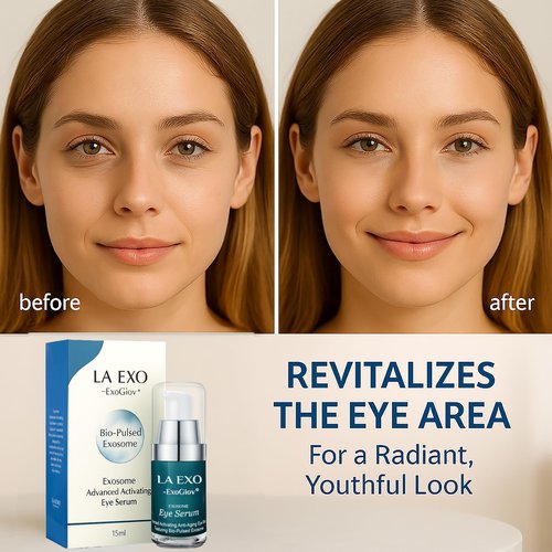LA EXO Exosome Eye Serum – Advanced Anti-Aging Eye Treatment for Puffiness, Dark Circles & Fine Lines – Brightening, Smoothing & Hydrating Undereye Skin Care for a Youthful Look – 15ml