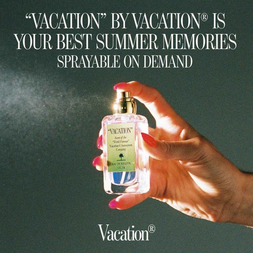 VACATION Sunscreen Eau de Toilette, Beach Coconut Perfume for Women & Men, Scent of Sunscreen & Summer, Travel Size, 1 Fl. Oz.