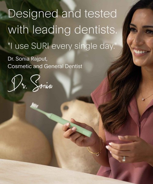 SURI 1.0 Sonic Electric Toothbrush | 1 Month+ Battery | Designed in California | Electric Toothbrush for Adults | Travel Toothbrushes | Tooth Brush | Green