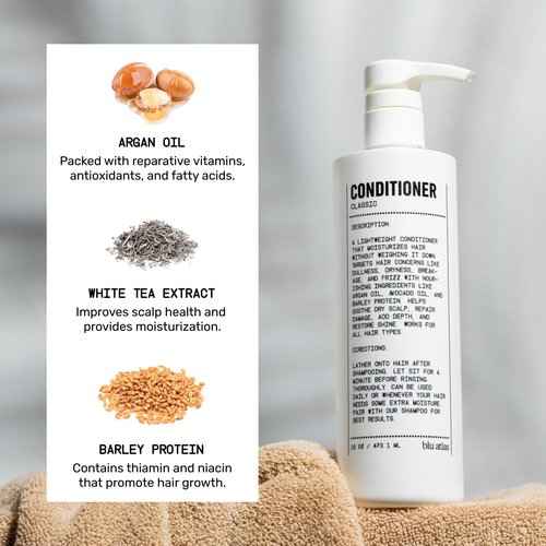 Blu Atlas Men's Shampoo and Conditioner Bundle - Classic Scent - Hydrating, Nourishing Conditioner for Healthy Hair, All Hair Types - 16 oz Bottle