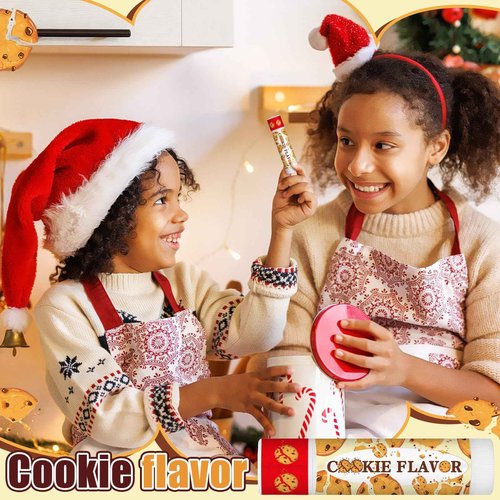 Siifert 100pcs Christmas Peppermint Flavor Lip Balms Gift Bulk Candy Gingebread Hot Cocoa Cookie Cinnamon Flavor Lip Balm Favor Christmas Party Gift Stocking Stuffer for Coworker Staff Employee (Cute)