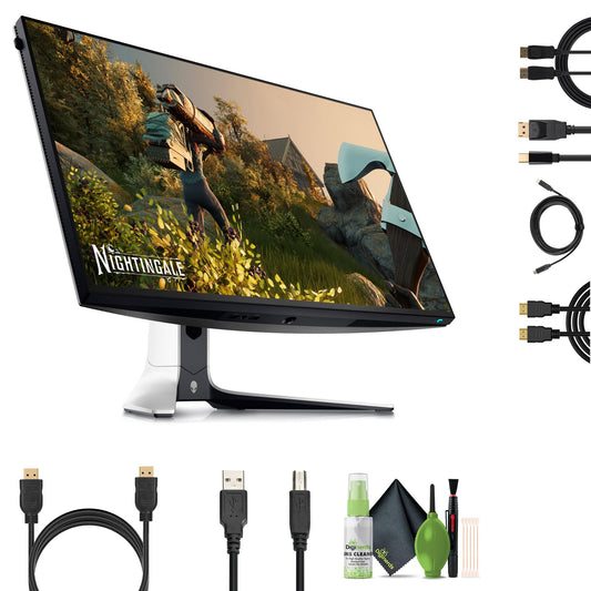 Alienware AW2723DF 27" 1440p 280Hz Gaming Monitor (Lunar Light) (AW2723DF) + USB Printer Cable + HDMI Cable + Cleaning Kit