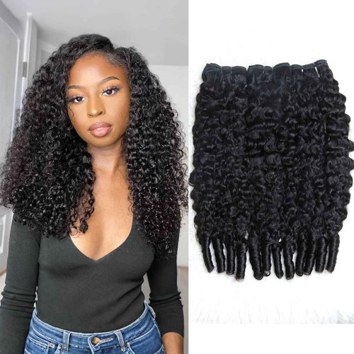 Sinuowei 3c4a Burmese Curly Bundles Human Hair Weave Water Wave Curly Quick Weave Sew in Hair Extensions with Spiral End for Women Natural Black 3 Bundles Mixed Length 18 18 18 Inches