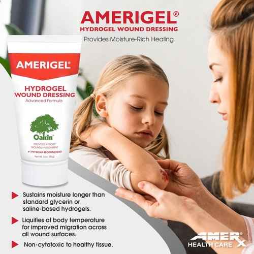 AMERIGEL Total First Aid Bundle - Small - Hydrogel Wound Dressing Moisture Rich Healing Gel (3 oz.) - Saline Wound Wash First Aid Cleansing Solution (7.1 oz.) - Bordered Gauze