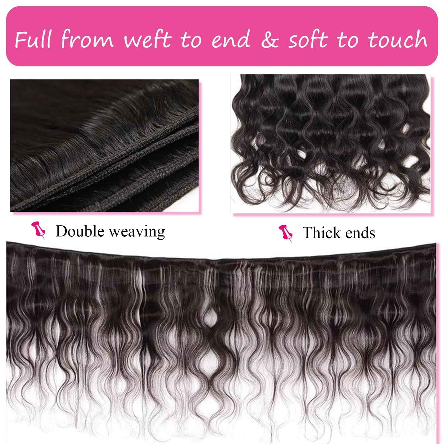 22 24 26 Inch Body Wave Bundles Human Hair 12a Human Hair Bundles 100% Unprocessed Brazilian Virgin Hairfor Black Women Natural Color