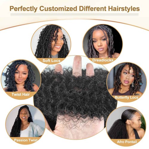 Afro Twist Human Hair 16 Inch Afro Kinkys Bulk Human Hair 40g/Bundle Natural Black Human BraidingHair for Loc Extensions Marley Twist Brainding Hair (16inch,Pack of 2)