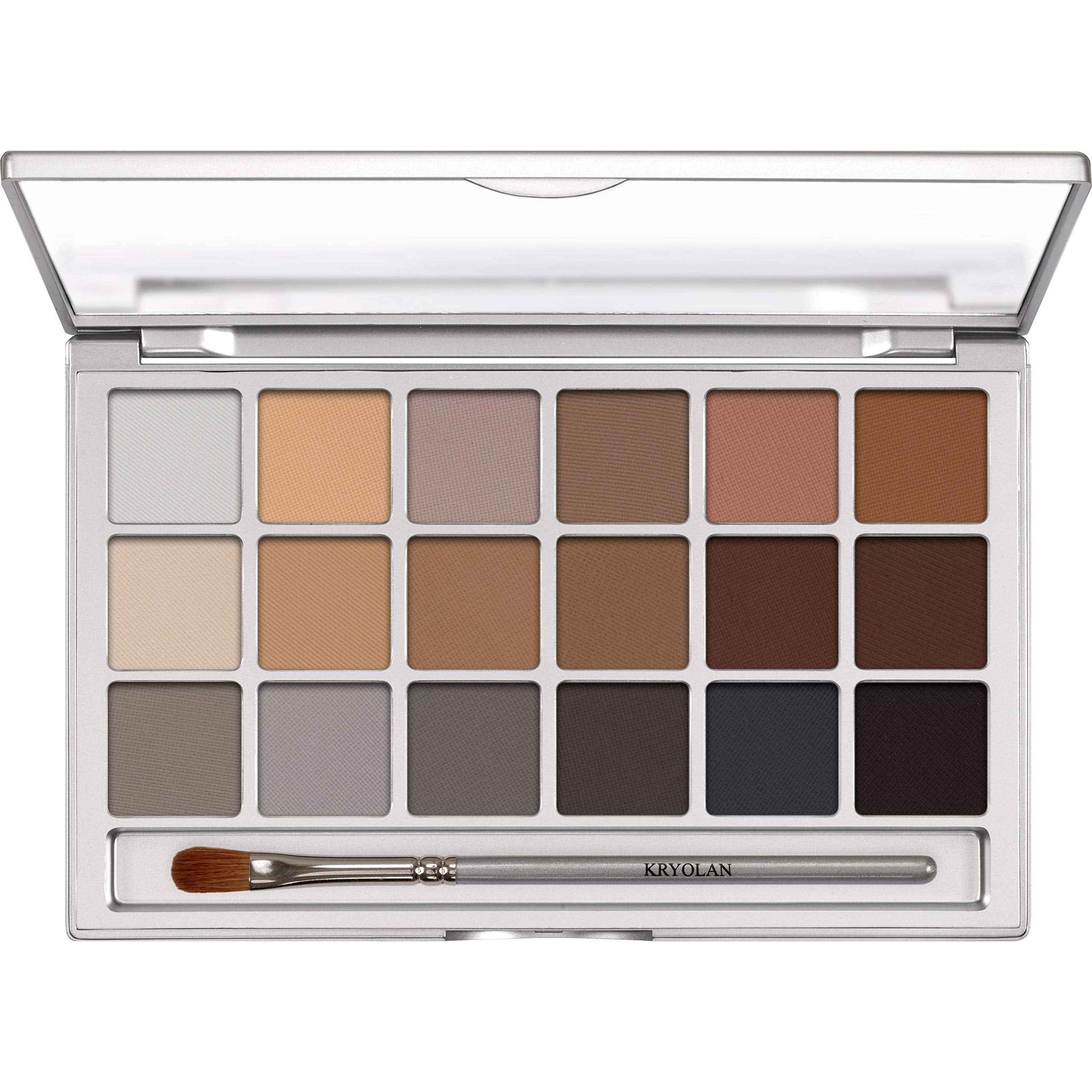 Kryolan Basic Eyes Eyeshadow Palette with 18 Colours Color V 3 Natural 0.7 oz