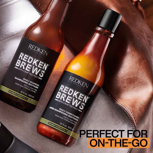 Redken Brews Daily Shampoo & Conditioner Set For Men - For All Men's Hair Types, Adds Moisture & Shine to Dry Hair
