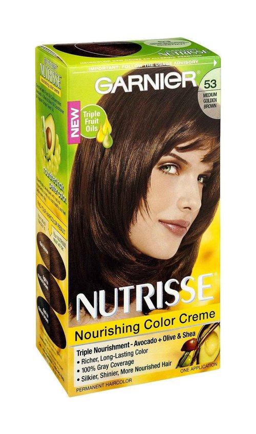 Garnier Nutrisse Nourishing Color Creme, 53 Medium Golden Brown, One Application, 1 Count (Pack of 12)