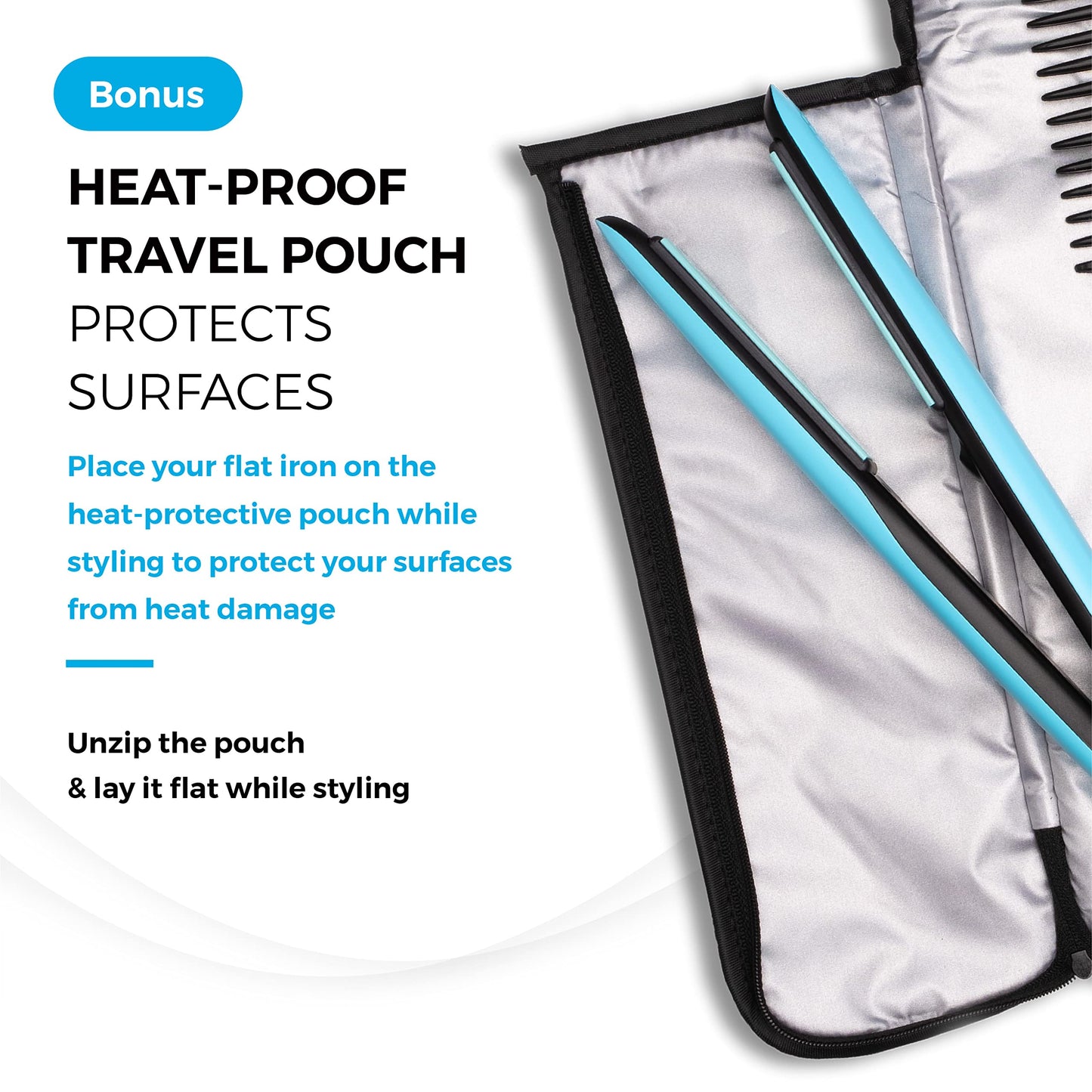 Professional Series Hair Straightener and Curler 2 in 1 by SKYPRO | 1 Inch Ceramic Tourmaline Ionic Flat Iron for Women with Anti-Frizz Negative Ions | Travel-Ready Dual Voltage Flat Iron