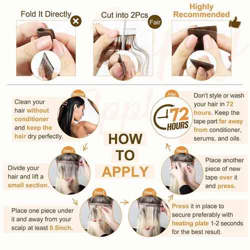 Full Shine Remy Tape in Hair Extensions Off Black Tape in Hair Extensions Human Hair 16Inch 50G and 18Inch 50G Tape in Extensions Straight Human Hair Total 40 Pieces Invisible Skin Weft Tape ins