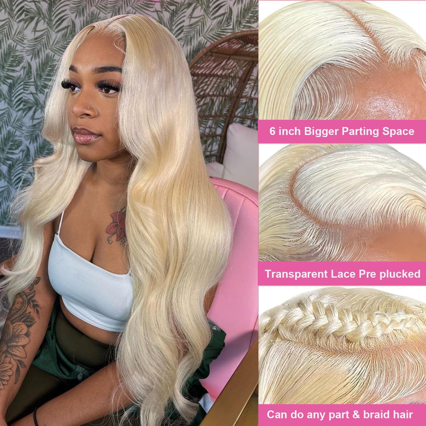 MYDIVA 613 Lace Front Wig Human Hair 13x6 Body Wave 28 Inch Blonde Lace Front Wigs Human Hair 200% Density 613 HD Lace Frontal Wig Blonde Glueless Wigs Human Hair Pre Plucked with Baby Hair