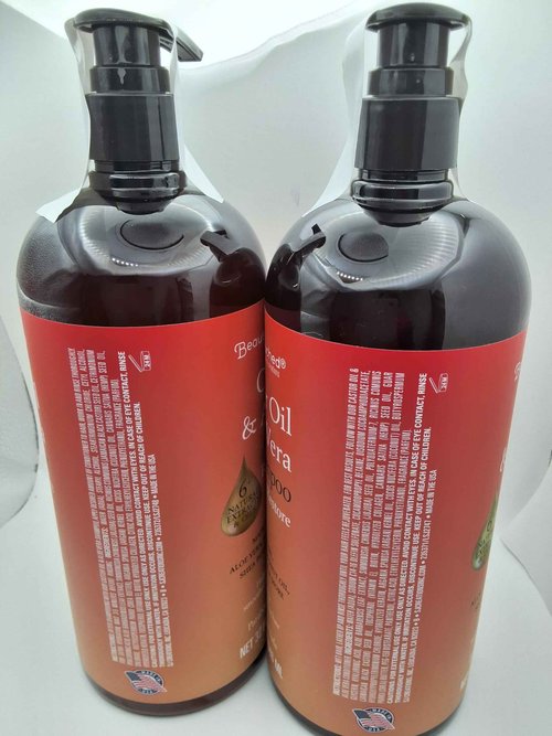 sj creations, Beauty Untouched Castor Oil & Aloe Vera Hair Care Duo, Fortifying & Restoring Shampoo and Conditioner Set, 64 fl oz (Castor Oil/Aloe Vera)