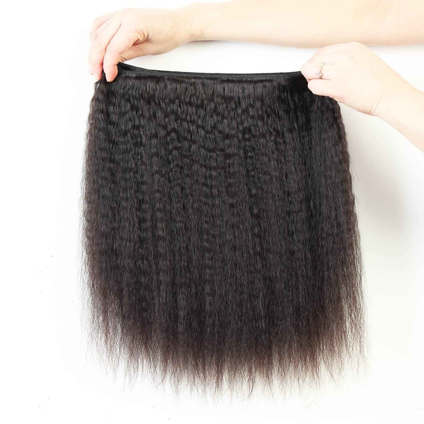 LINYINGYH Yaki Straight Bundles Human Hair Kinky Straight Bundles Weave Real Brazilian Remy Hair 14 16 18 inch 12a 100% Unprocessed Virgin Hair Extensions Natural Color